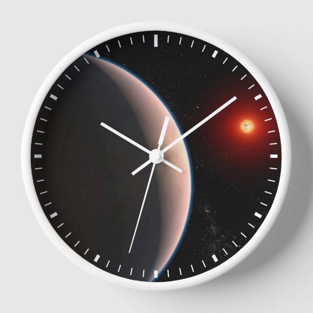 Rocky Exoplanet Gj 486 B Orbiting A Red Dwarf Star Clock (Front)