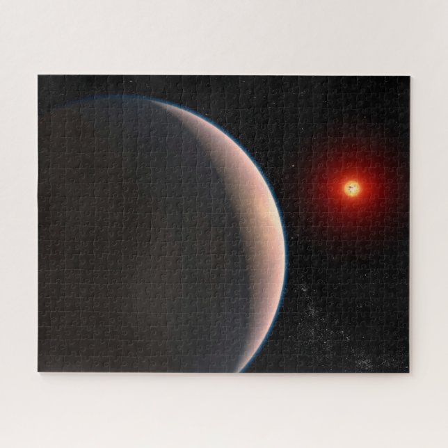 Rocky Exoplanet Gj 486 B Orbiting A Red Dwarf Star Jigsaw Puzzle (Horizontal)
