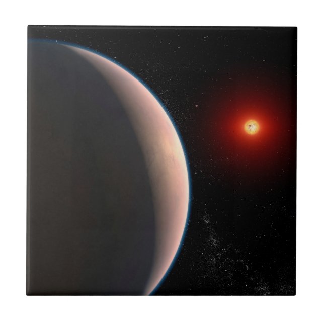 Rocky Exoplanet Gj 486 B Orbiting A Red Dwarf Star Tile (Front)