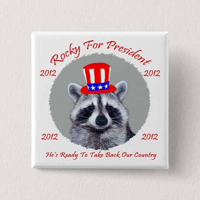 Rocky For President Square Botton 2 Inch Square Button (Front)