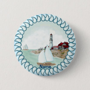 Rocky Lighthouse 2 Inch Round Button
