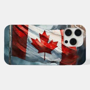 Rocky Mountain Canadian Flag in Watercolor iPhone 15 Pro Max Case