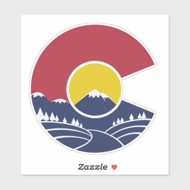 Rocky Mountain Colorado C Custom Cut Sticker (Sheet)
