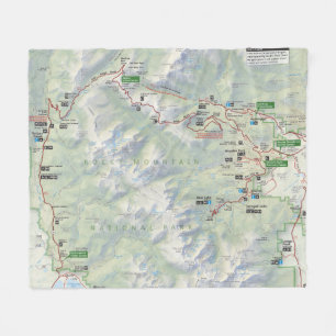 Rocky Mountain (Colorado) map fleece blanket