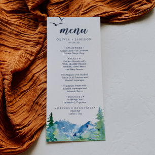 Rocky Mountain Destination Mariage Dîner Menu