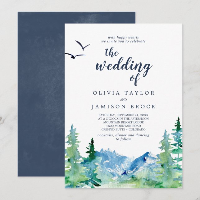 Rocky Mountain Destination The Wedding Of Invitation (Front/Back)