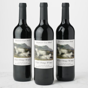 Rocky Mountain Goat (Capra Americana by Audubon Wine Label