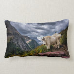Rocky Mountain Goat Lumbar Pillow<br><div class="desc">This photo features a Rocky Mountain Goat in front of Bearhat Mountain in Glacier National Park, Montana.</div>
