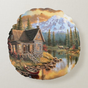"Rocky Mountain High" Round Pillow