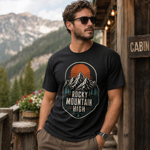 Rocky Mountain High Sunset Pines Outdoor Hiking T-Shirt