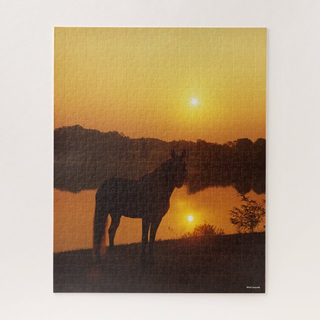 Rocky Mountain Horse Standing in Sunset Jigsaw Puzzle (Vertical)