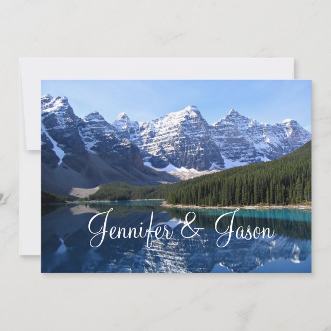 Rocky Mountain Lake Country Wedding Invitations (Front)