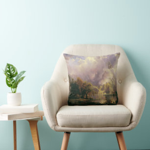 Rocky Mountain Landscape Majestic Scenery Throw Pillow