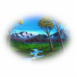 Rocky Mountain Landscape Photo Sculpture Keychain<br><div class="desc">From us to you… this image was taken from an original painting created by the thrifty painter,  Reggie Hart.</div>