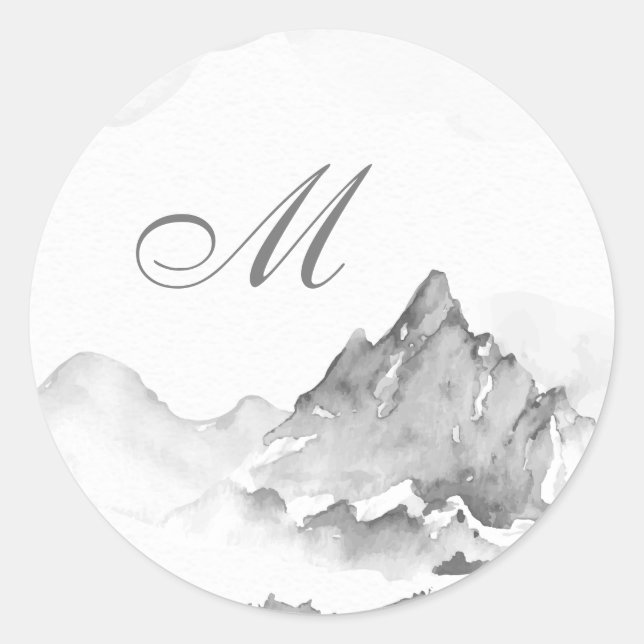 Rocky Mountain Monogram Wedding Envelope Seals (Front)