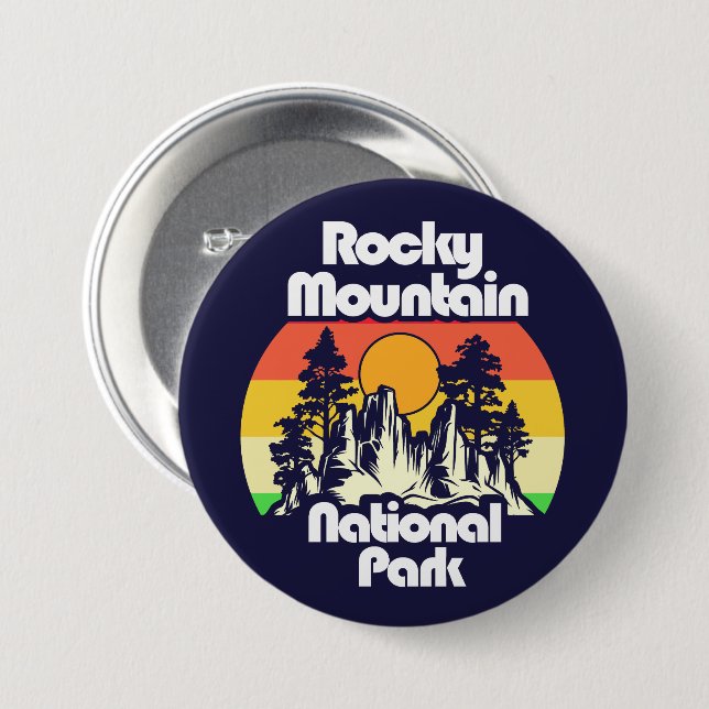 Rocky Mountain National Park 3 Inch Round Button (Front & Back)