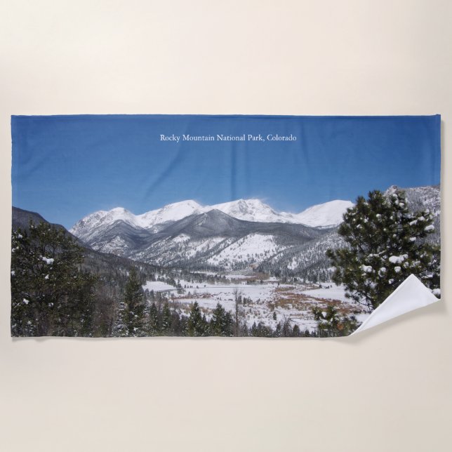 Rocky Mountain National Park beach towel (Front)