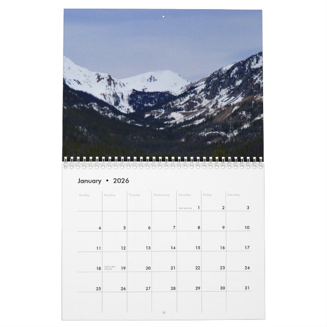 Rocky Mountain National Park Calendar (Jan 2026)