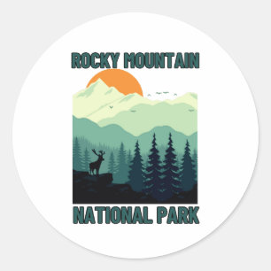 ROCKY MOUNTAIN NATIONAL PARK CLASSIC ROUND STICKER