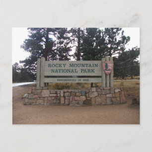 Rocky Mountain National Park, CO, Entrance Sign Postcard
