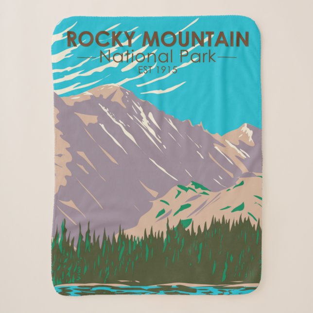 Rocky Mountain National Park Colorado Bear Lake  Sherpa Blanket (Front)