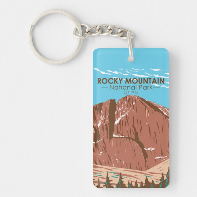 Rocky Mountain National Park Colorado Double Sided Keychain (Front)