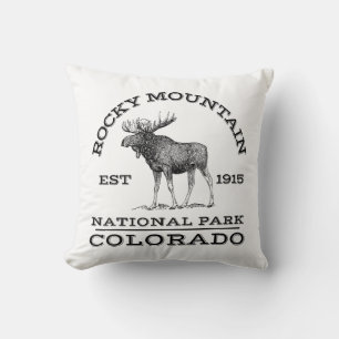 Rocky Mountain National Park Colorado Moose Hike O Throw Pillow