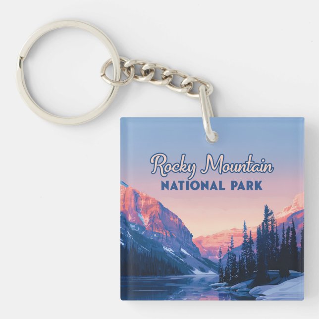 Rocky Mountain National Park Colorado Mountains Keychain (Front)