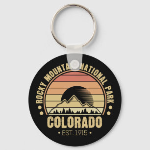 Rocky Mountain National Park Colorado Rerto Keychain