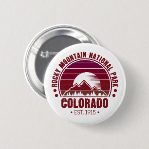 Rocky Mountain National Park Colorado Retro 2 Inch Round Button