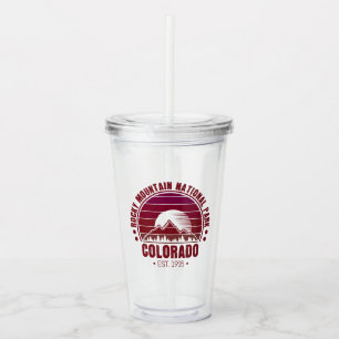 Rocky Mountain National Park Colorado Retro Acrylic Tumbler