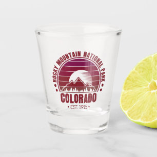 Rocky Mountain National Park Colorado Retro Shot Glass