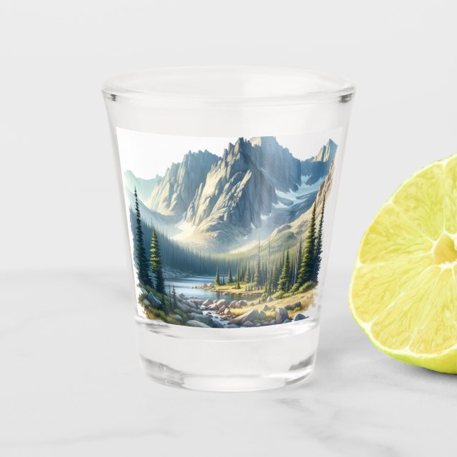 Rocky Mountain National Park Colorado Shot Glass (Front)