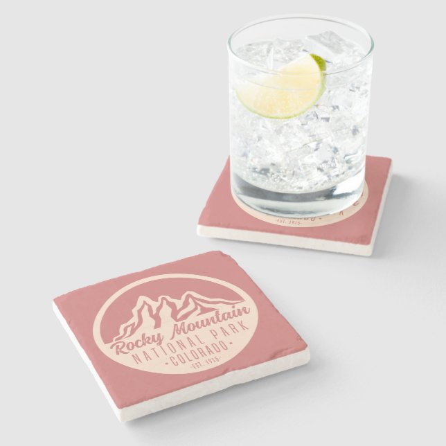 Rocky Mountain National Park Colorado Stone Coaster (Side)