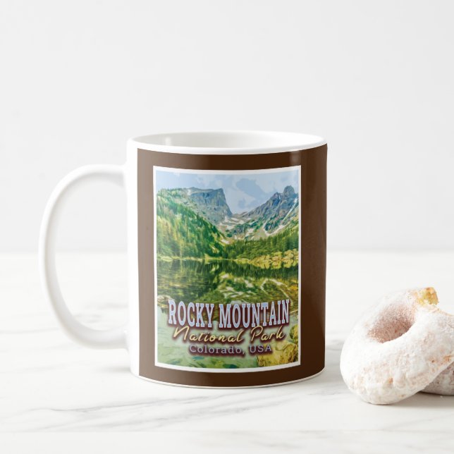 ROCKY MOUNTAIN NATIONAL PARK - COLORADO USA COFFEE MUG (With Donut)
