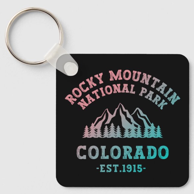 Rocky Mountain National Park Colorado USA Gradient Keychain (Front)