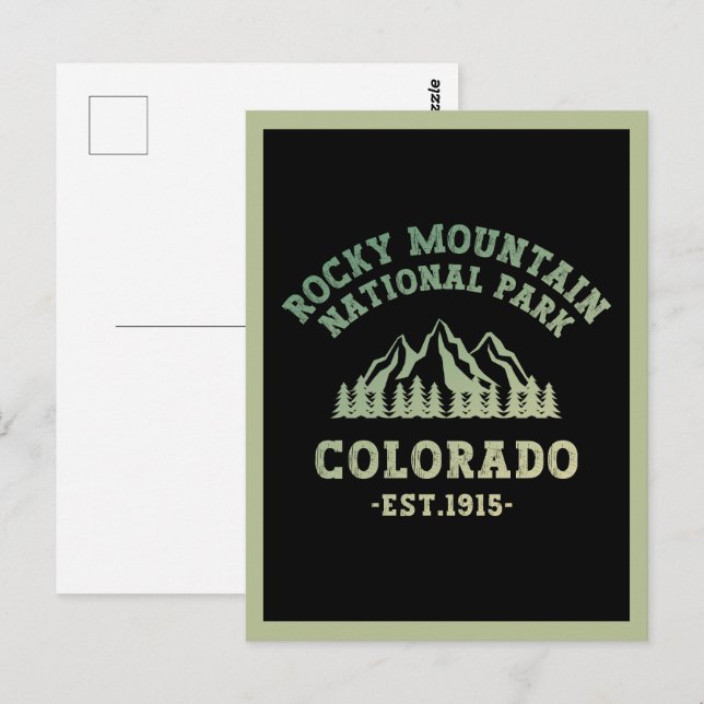 Rocky Mountain National Park Colorado USA Gradient Postcard (Front/Back)