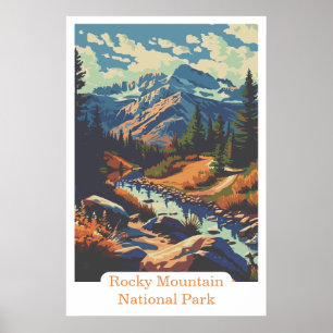 Rocky Mountain National Park Colorado USA Travel Poster
