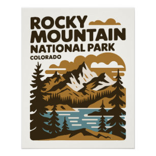 Rocky Mountain National Park Colorado Vintage Art Poster