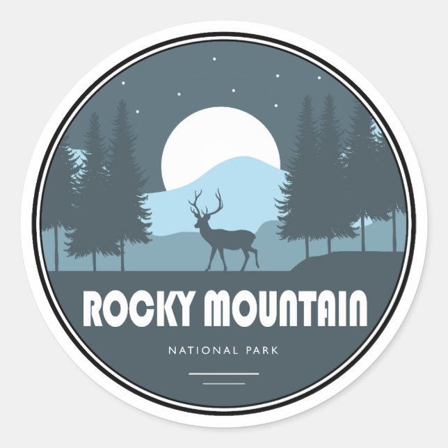 Rocky Mountain National Park Deer Classic Round Sticker (Front)
