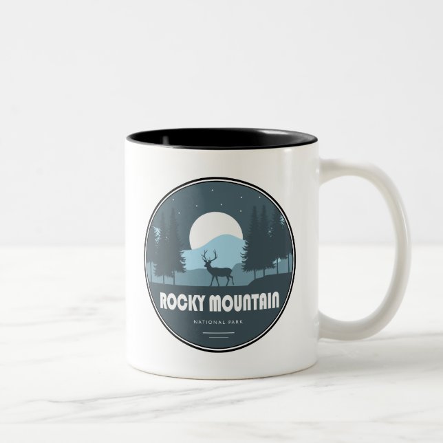 Rocky Mountain National Park Deer Two-Tone Coffee Mug (Right)