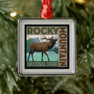 Rocky Mountain National Park Elk Metal Ornament