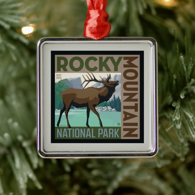 Rocky Mountain National Park | Elk Metal Ornament (Tree)