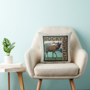 Rocky Mountain National Park   Elk Throw Pillow