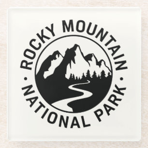 Rocky Mountain National Park Emblem Glass Coaster