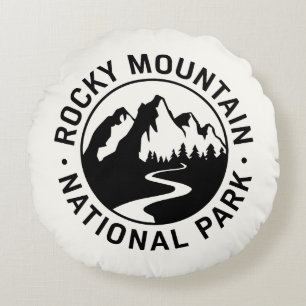 Rocky Mountain National Park Emblem Round Pillow