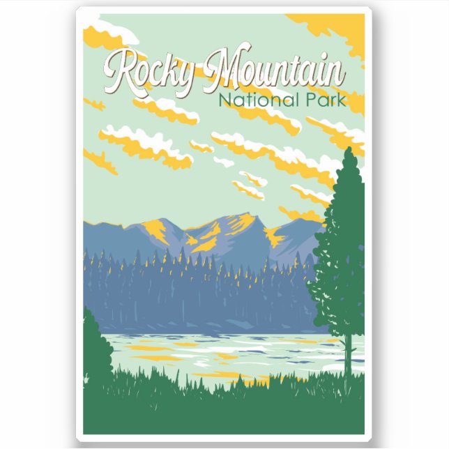 Rocky Mountain National Park Illustration Travel (Front)