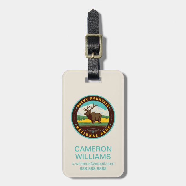 Rocky Mountain National Park Luggage Tag (Front Vertical)