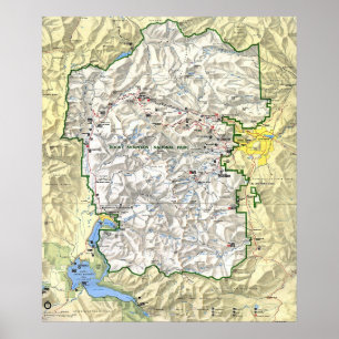 Rocky Mountain National Park Map Poster