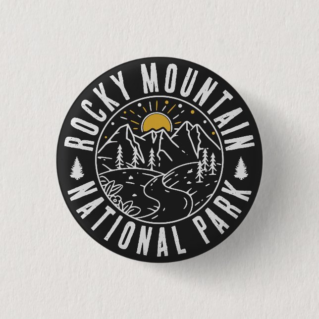 Rocky Mountain National Park Minimalist Souvenirs 1 Inch Round Button (Front)